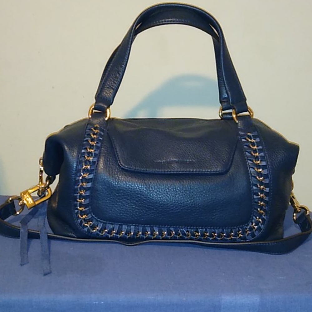 Aimee Kestenberg navy blue leather bag